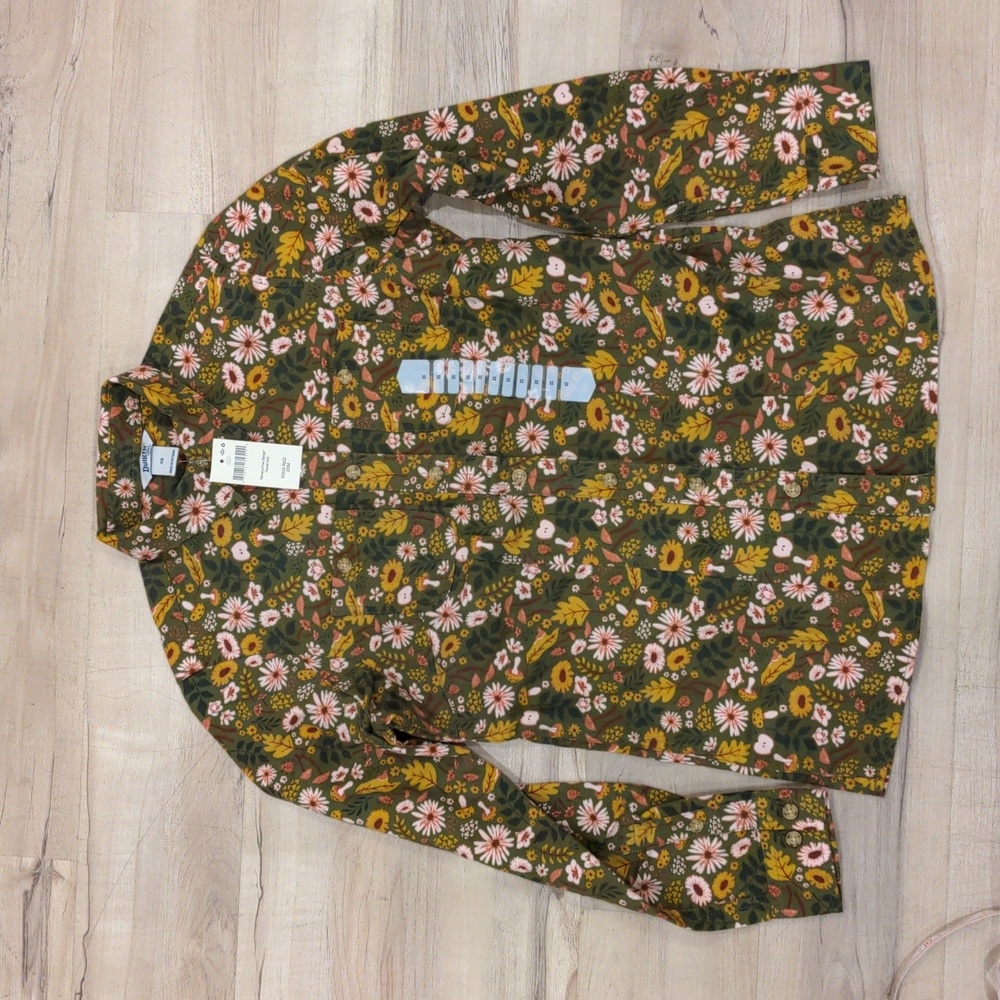 Flannel shirt, floral woodland print with thoughtful design
